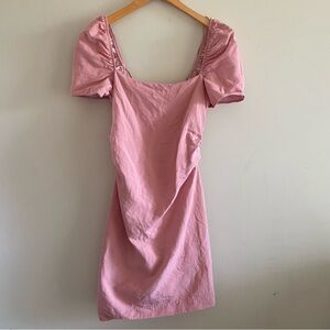 Zara Pink Puff Sleeve Sheath Dress